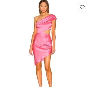 Amanda Uprichard Vibrant Pink Asymmetrical Dress